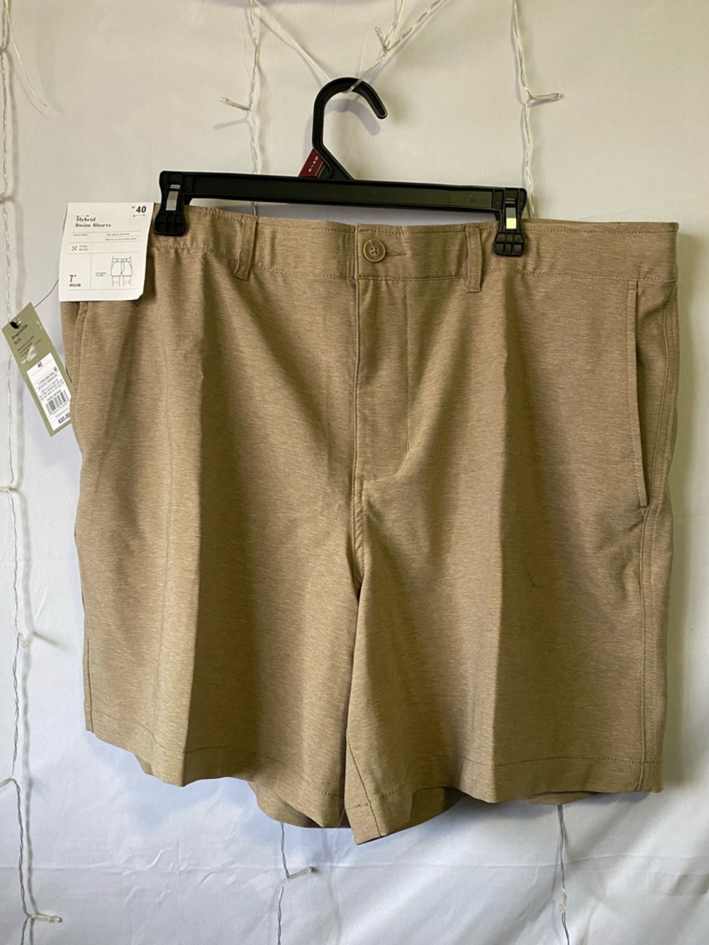 a new day Men's Flat-Front Shorts in Khaki